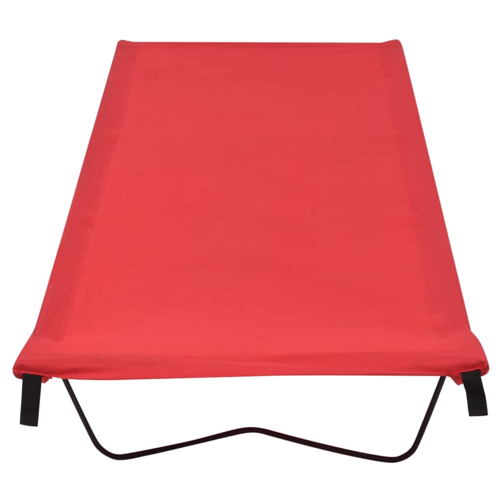 vidaXL Camping Beds 2 pcs 180x60x19 cm Oxford Fabric and Steel Red