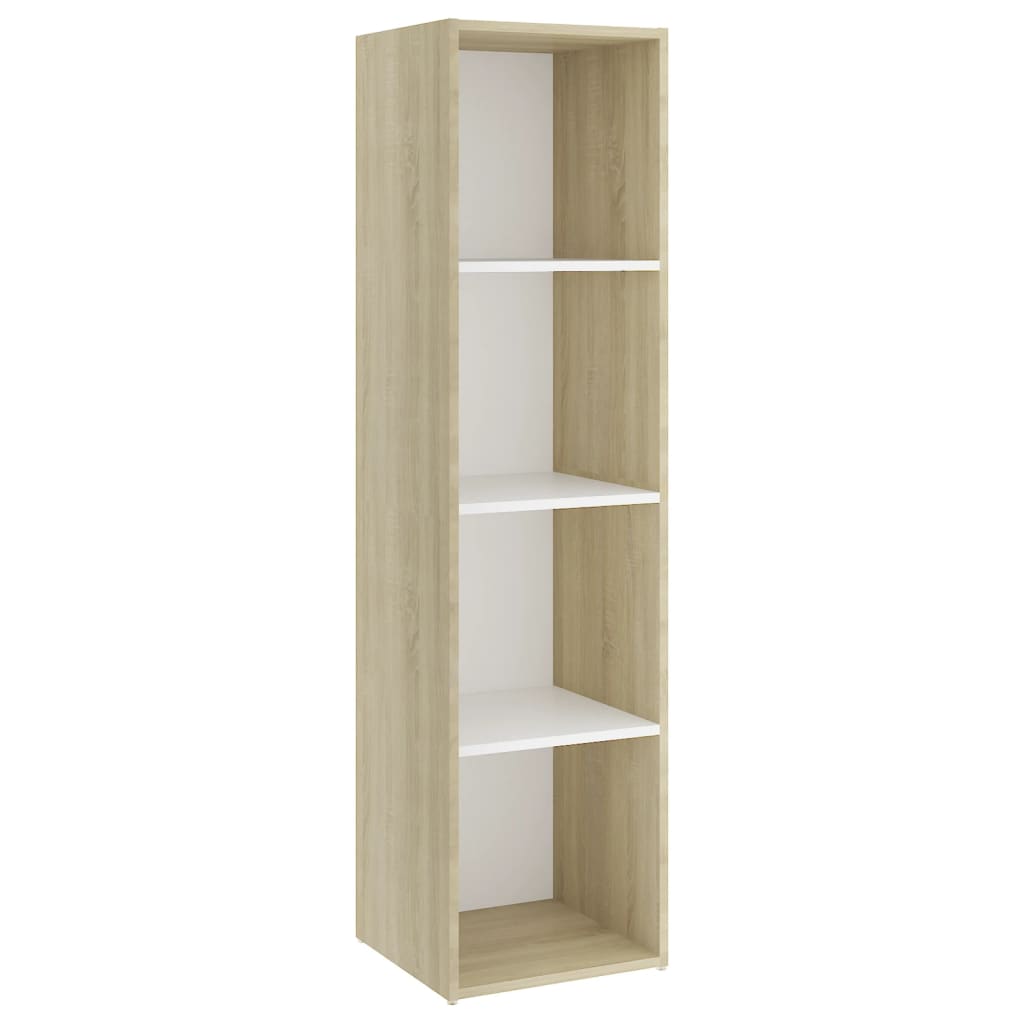 vidaXL TV Cabinets 2 pcs White & Sonoma Oak 142.5x35x36.5 cm Engineered Wood