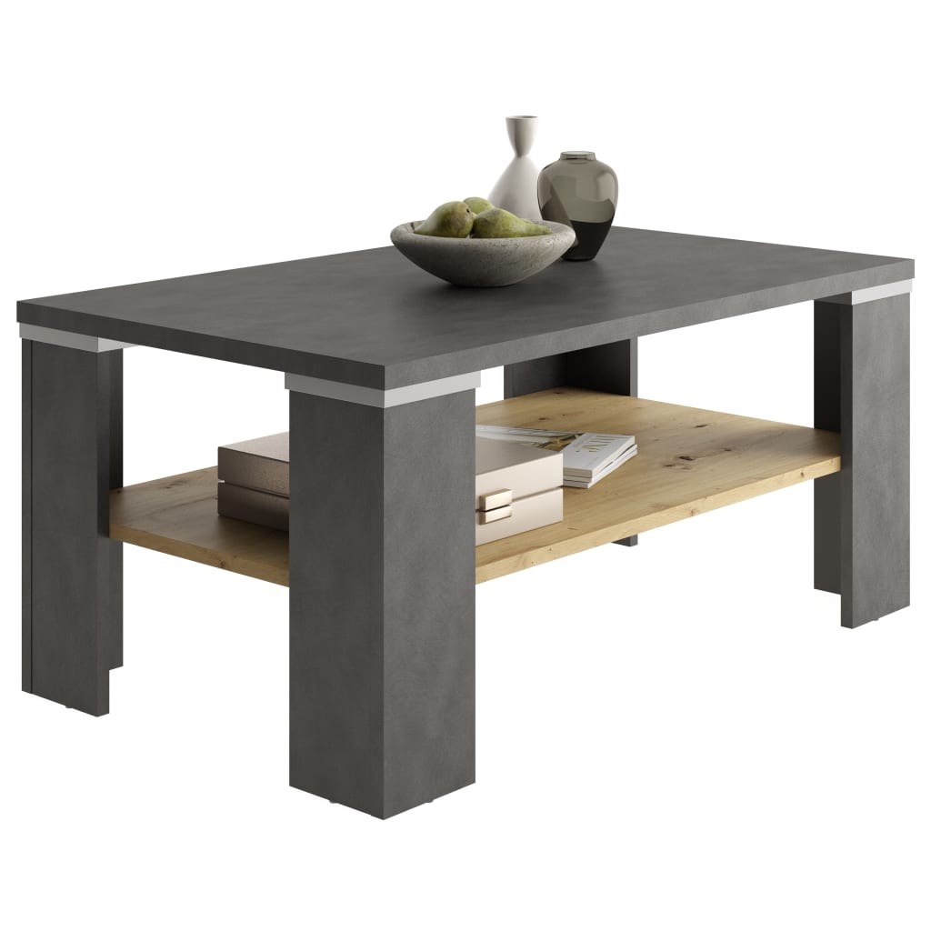 FMD Coffee Table with Shelf Matera Grey and Artisan Oak