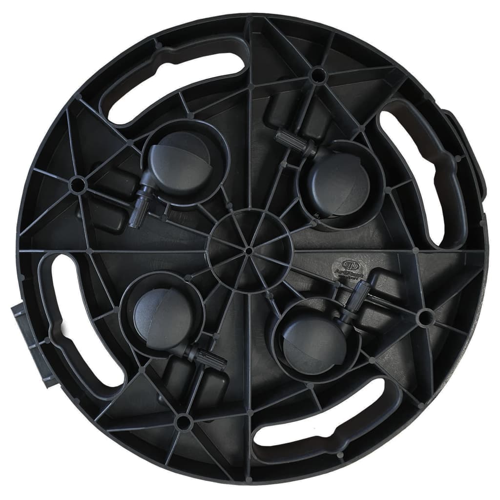 vidaXL Plant Trolleys with Wheels 3 pcs Diameter 30 cm Black 170 kg