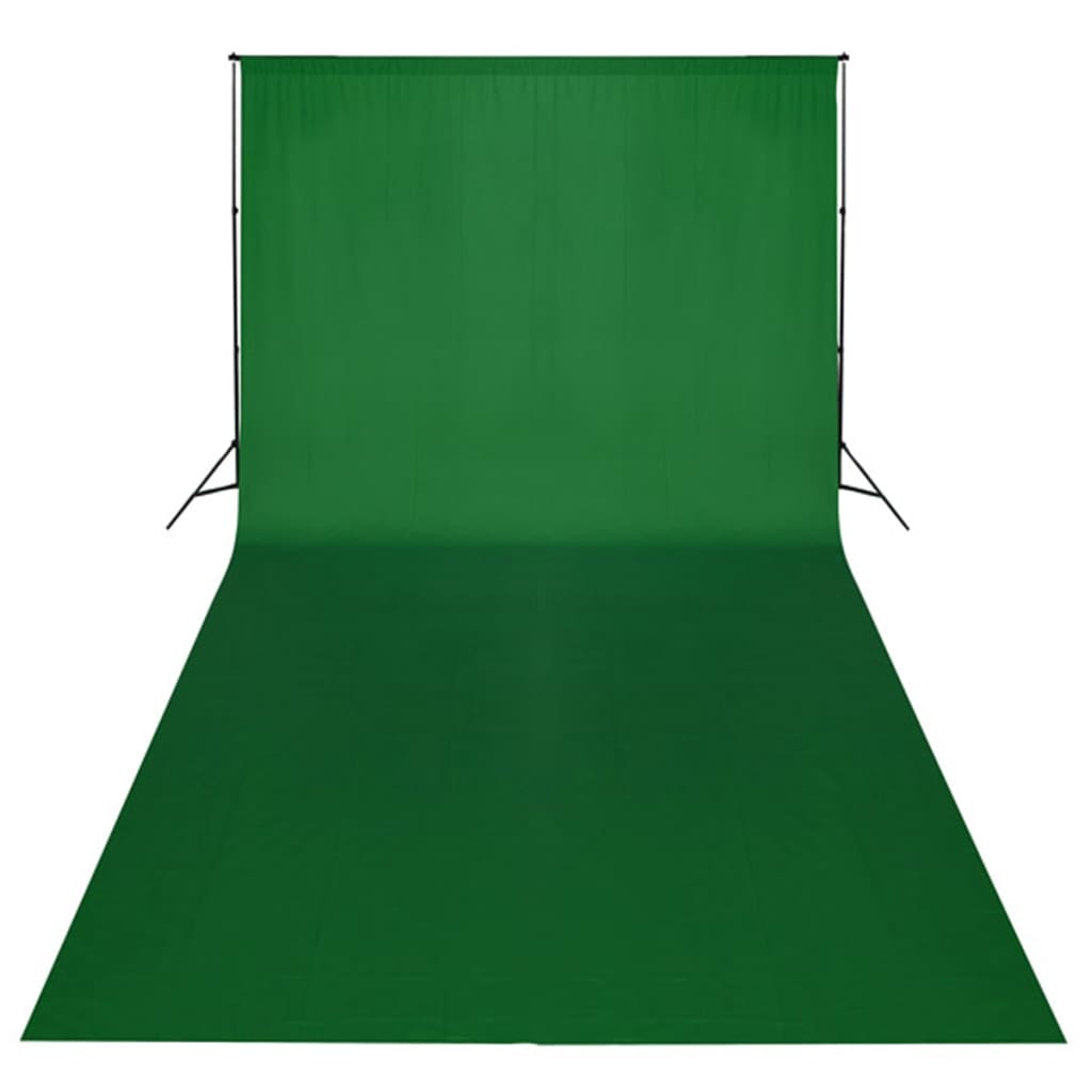 vidaXL Studio Kit Green Backdrop 600x300 cm & Lights