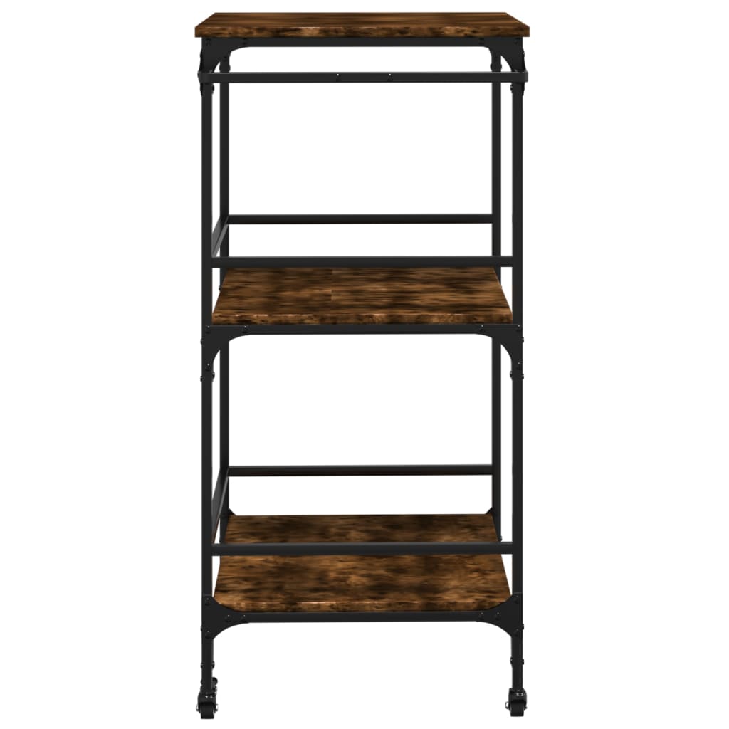 vidaXL Kitchen Trolley Smoked Oak 60.5x50x105 cm Engineered Wood