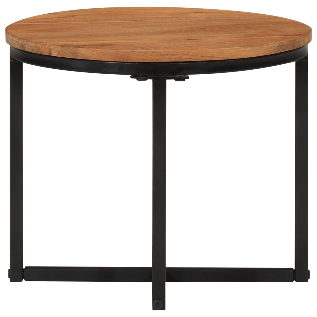 vidaXL Coffee Table 35x35x30 cm Solid Wood Acacia and Iron