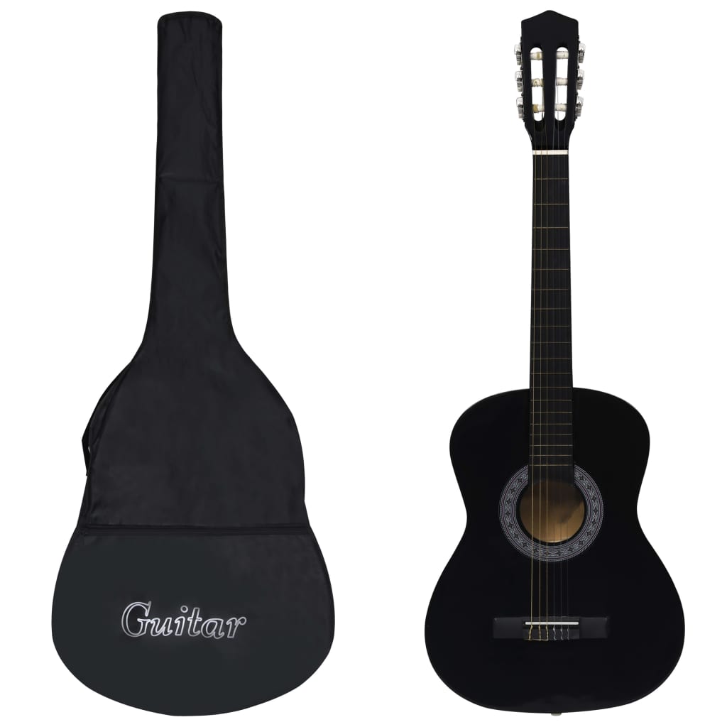 vidaXL Classical Guitar for Beginner with Bag Black 3/4 36"
