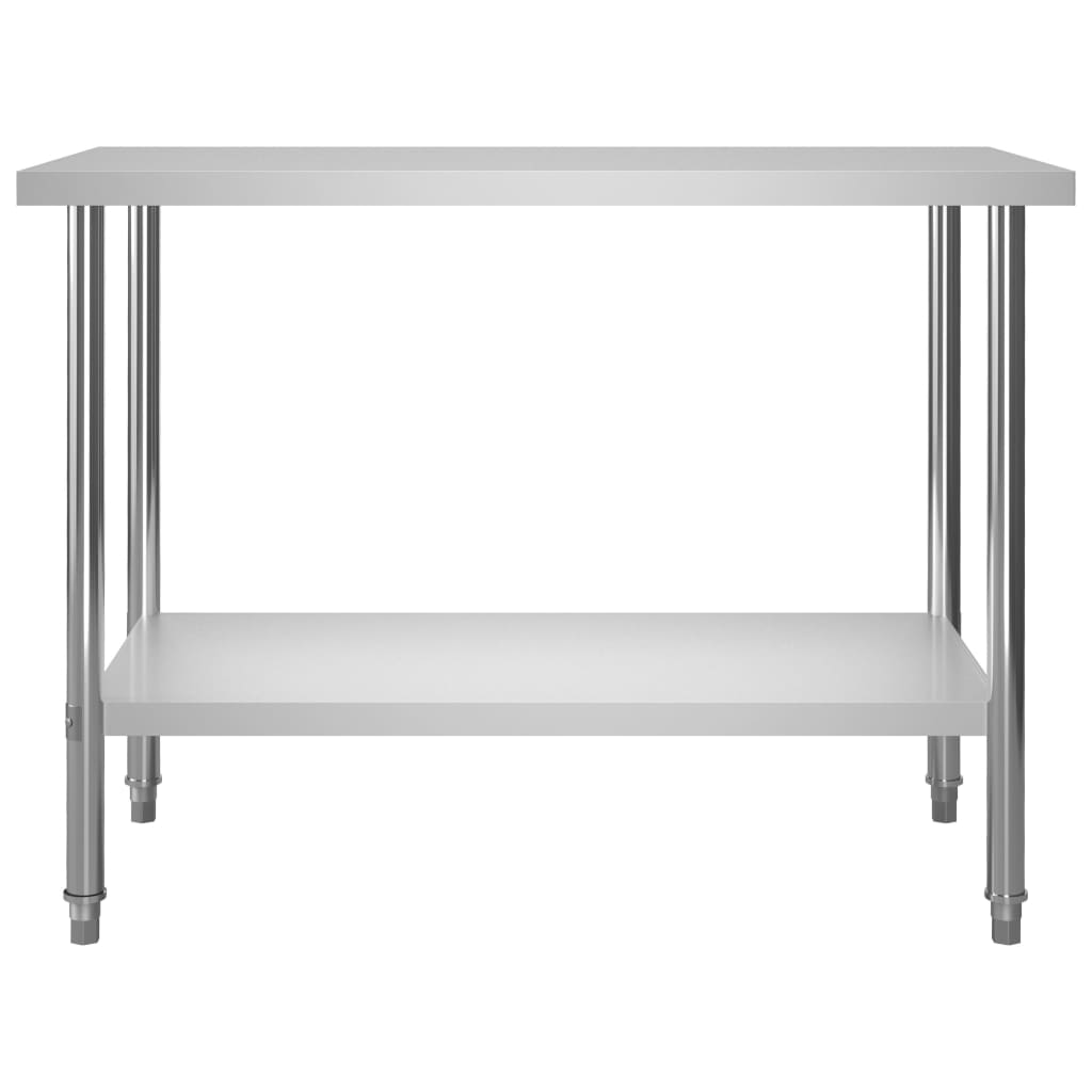 vidaXL Kitchen Work Table with Overshelf 120x60x120 cm Stainless Steel