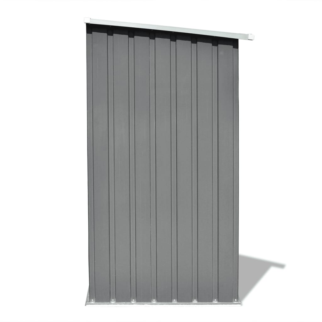 vidaXL Log Storage Shed Galvanised Steel Grey