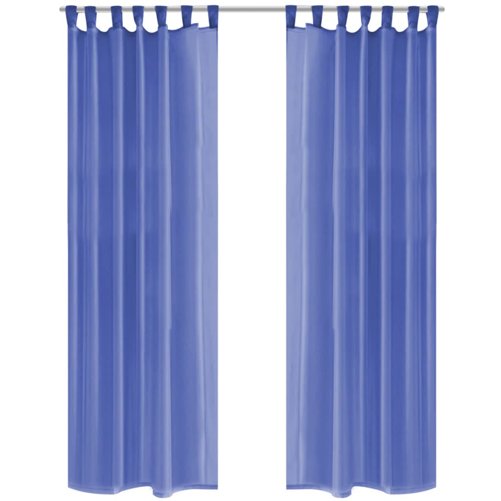 vidaXL Voile Curtains 2 pcs 140x175 cm Royal Blue