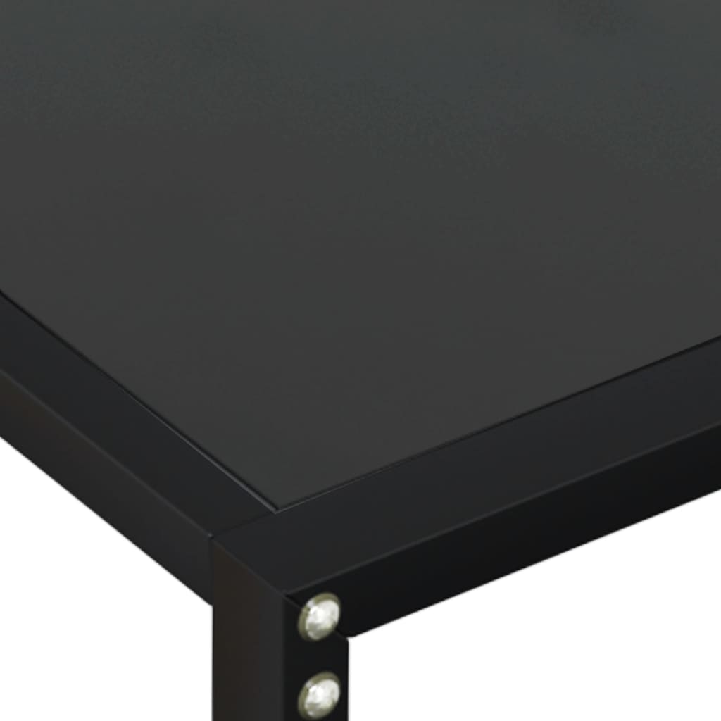 vidaXL Console Table Black 220x35x75.5cm Tempered Glass