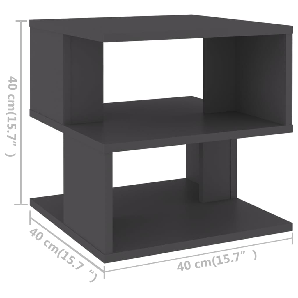 vidaXL Side Table Grey 40x40x40 cm Engineered Wood