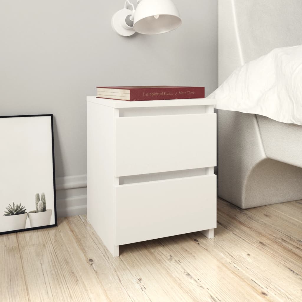 vidaXL Bedside Cabinet White 30x30x40 cm Chipboard