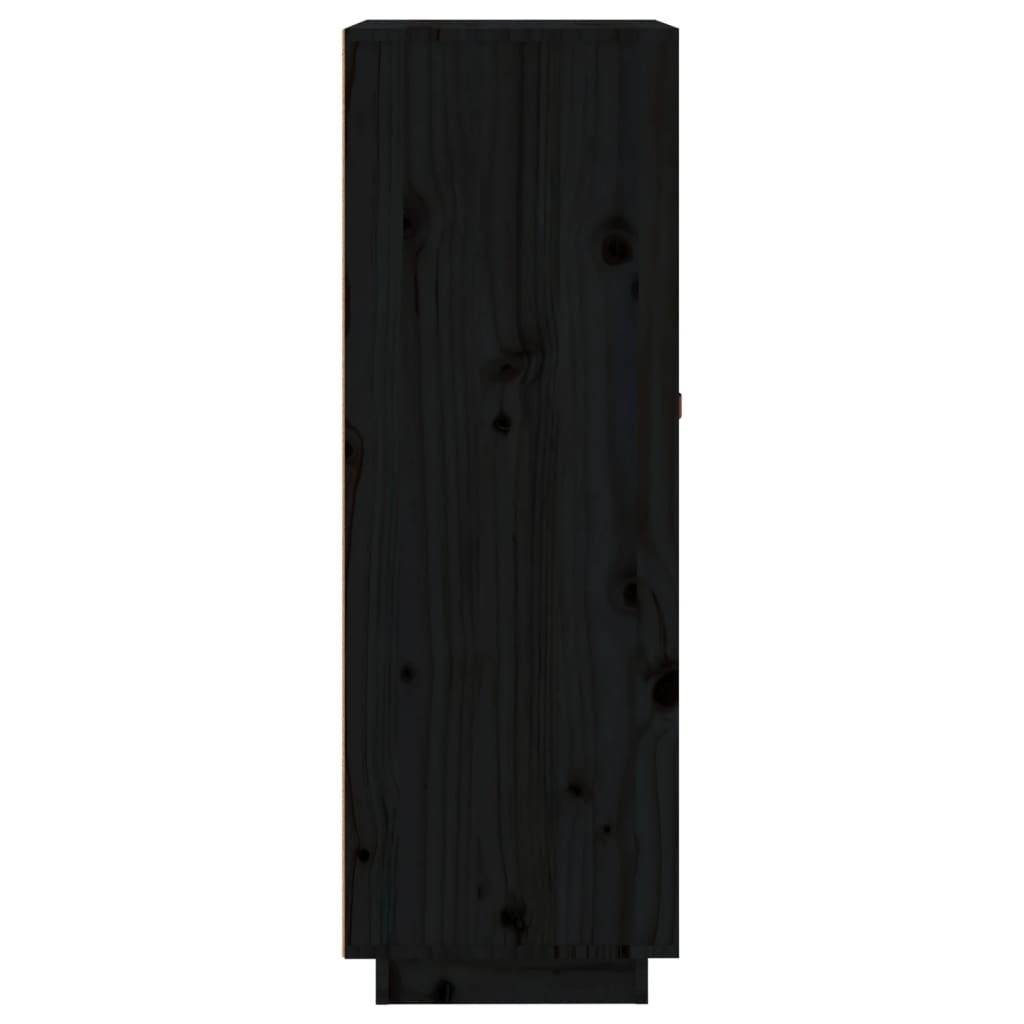 vidaXL Wine Cabinet Black 45x34x100 cm Solid Wood Pine