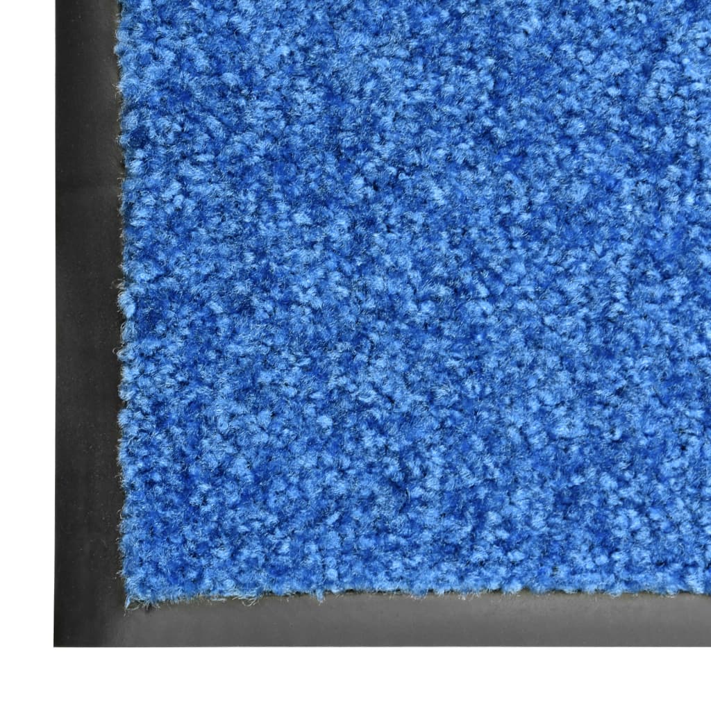 vidaXL Doormat Washable Blue 90x120 cm