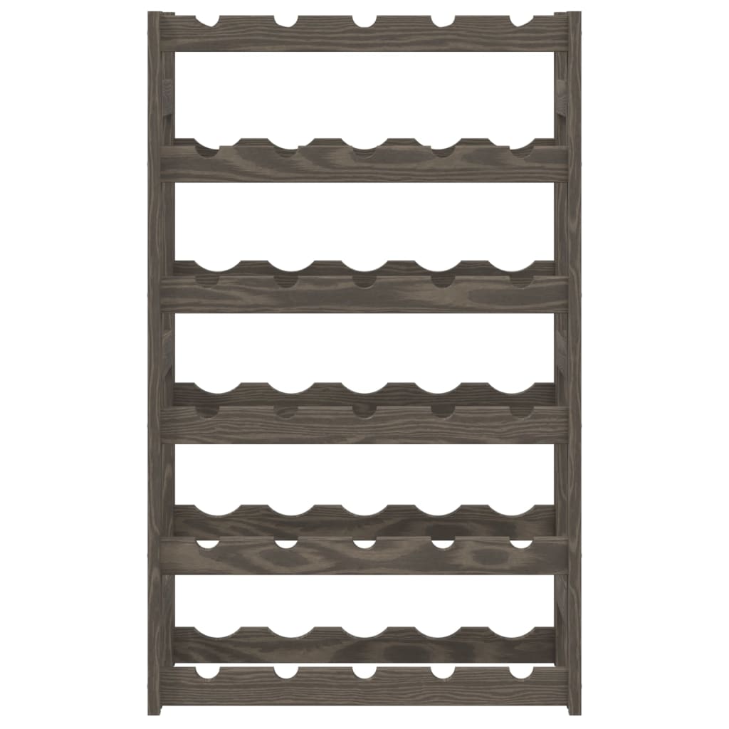 vidaXL Wine Rack for 30 Bottles Grey Solid Wood Pine vidaXL.co.uk