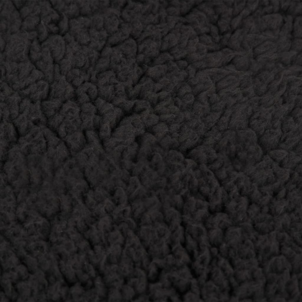 vidaXL Ergonomic Dog Bed Mattress 60x42 cm Linen Look Fleece Black