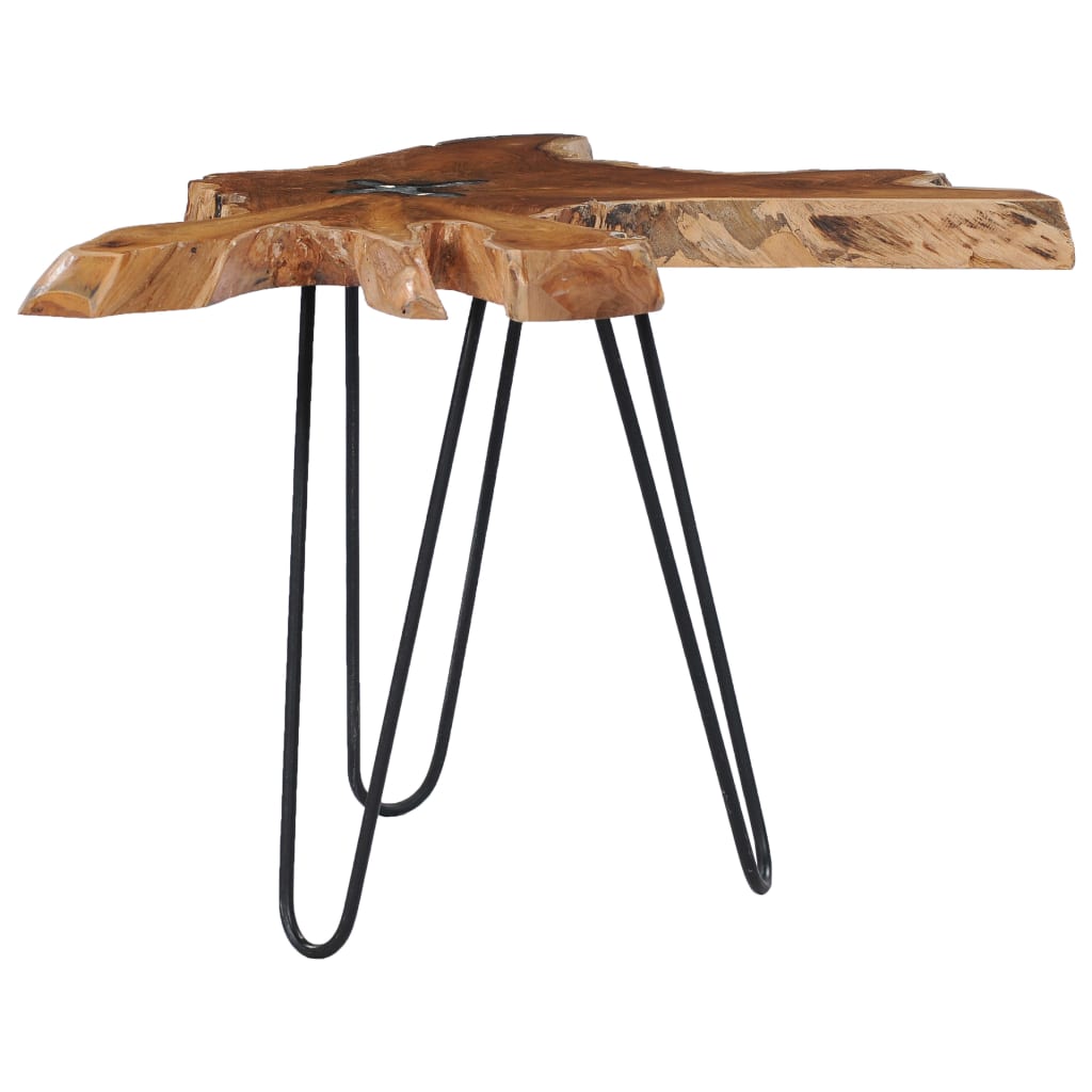 vidaXL Coffee Table 70x45 cm Solid Teak Wood and Polyresin