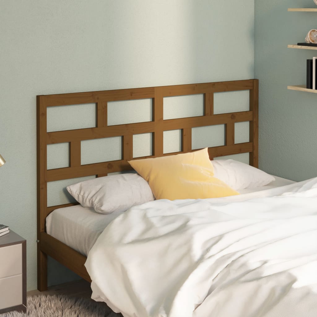 vidaXL Bed Headboard Honey Brown 141x4x100 cm Solid Wood Pine