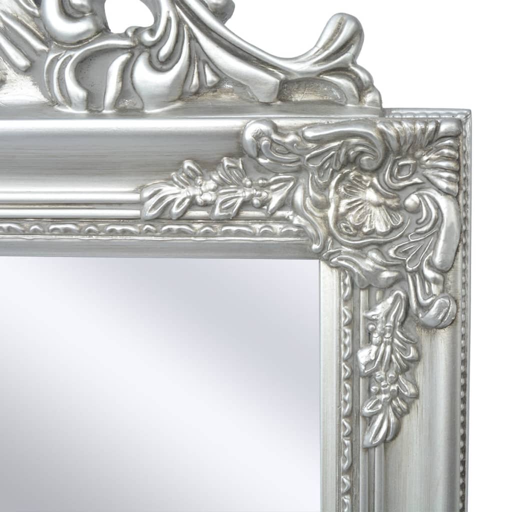 vidaXL Free-Standing Mirror Baroque Style 160x40 cm Silver
