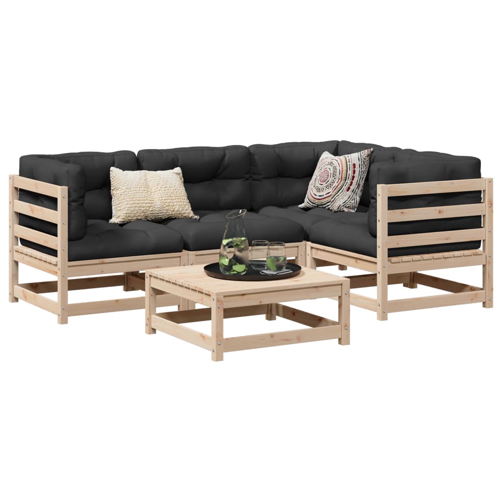 vidaXL 5 Piece Garden Sofa Set Solid Wood Pine