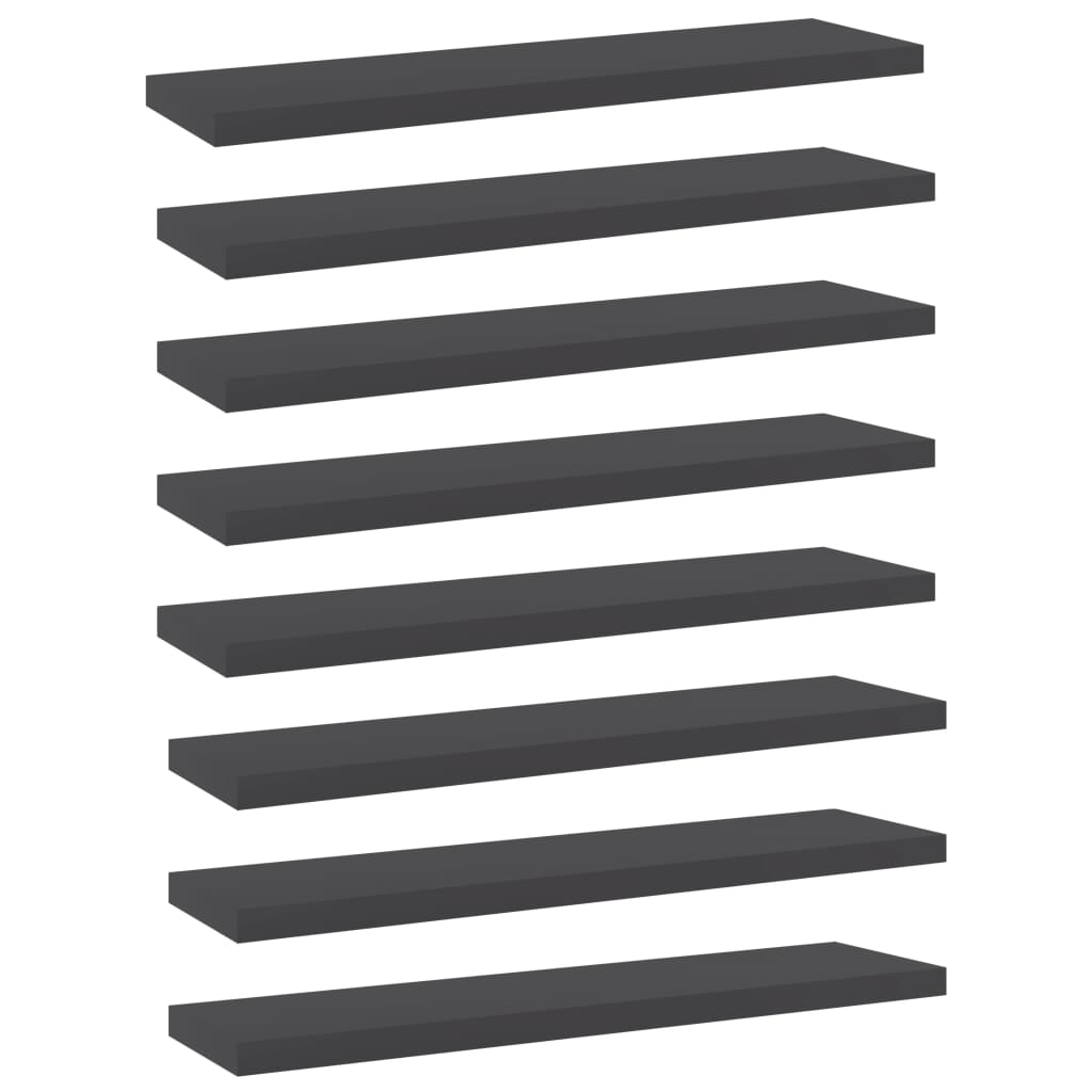 vidaXL Bookshelf Boards 8 pcs Grey 40x10x1.5 cm Engineered Wood