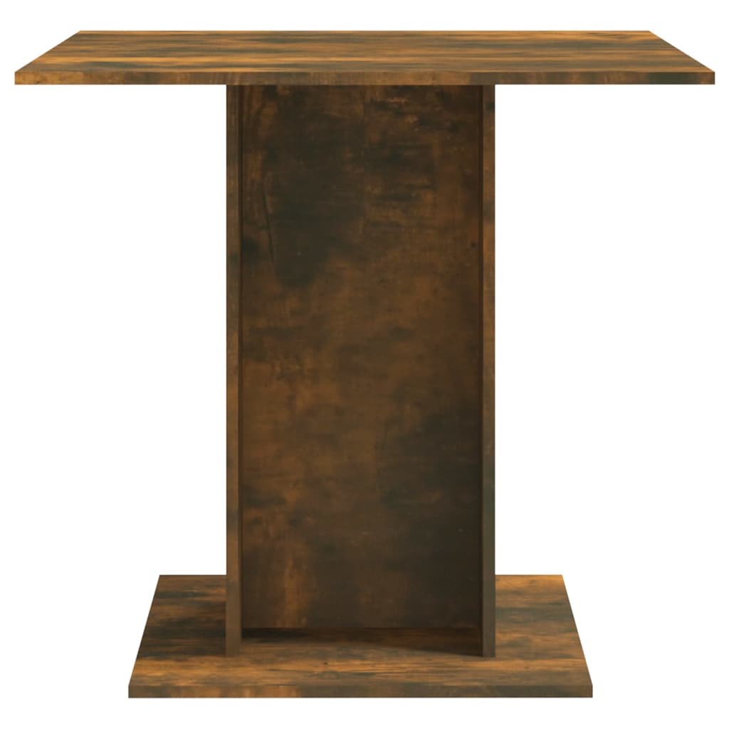 vidaXL Dining Table Smoked Oak 80x80x75 cm Engineered Wood