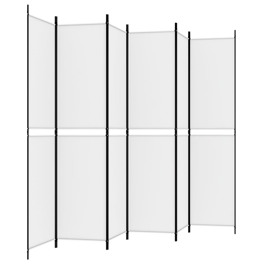 vidaXL 6-Panel Room Divider White 300x220 cm Fabric