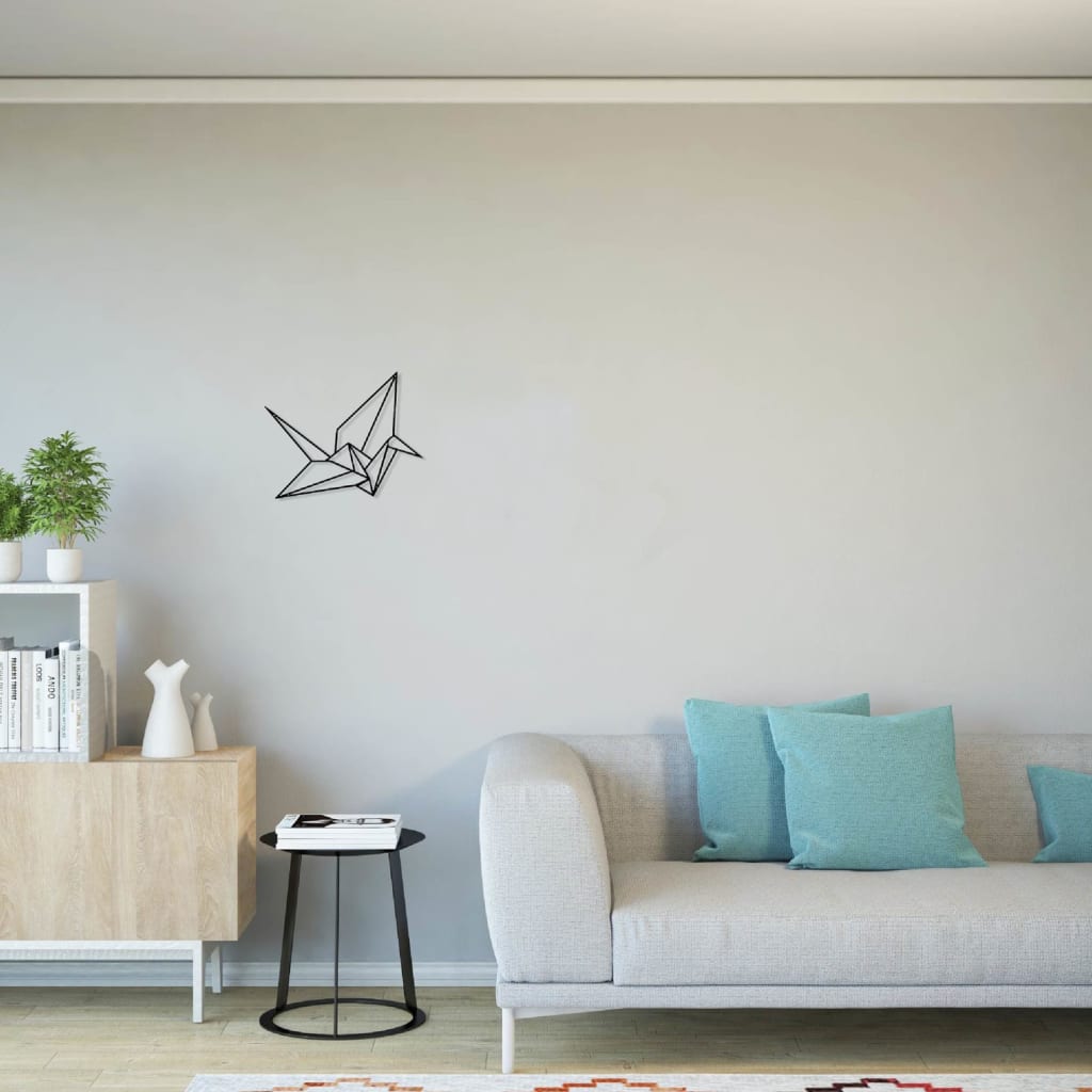 Homemania Wall Decoration Origami Crane 41x33 cm Metal Black