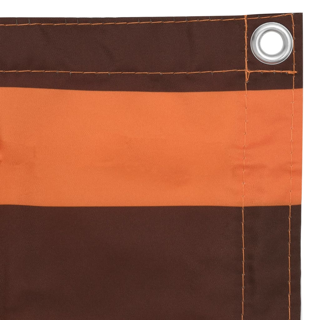 vidaXL Balcony Screen Orange and Brown 120x600 cm Oxford Fabric