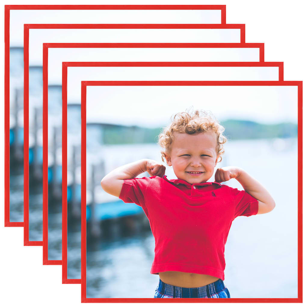 vidaXL Photo Frames Collage 5 pcs for Wall or Table Red 40x40 cm MDF