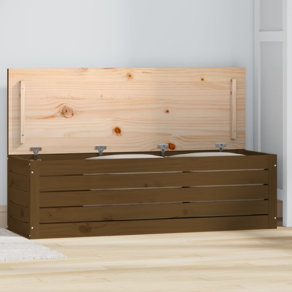 vidaXL Storage Box Honey Brown 109x36.5x33 cm Solid Wood Pine