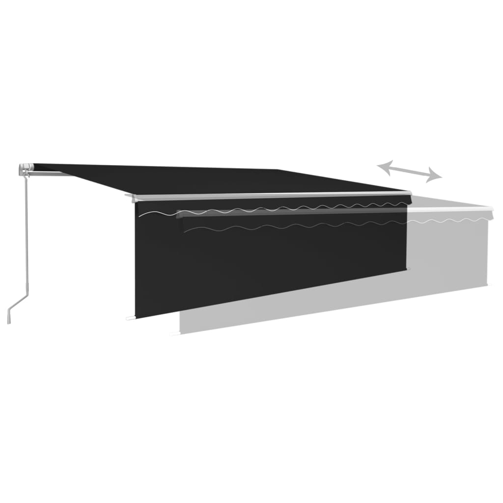 vidaXL Manual Retractable Awning with Blind 5x3m Anthracite