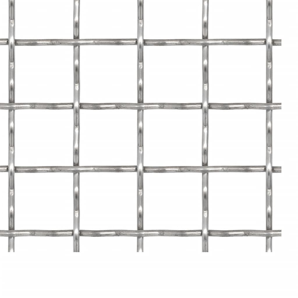 vidaXL Crimped Garden Wire Fence Stainless Steel 50x50 cm 11x11x2 mm