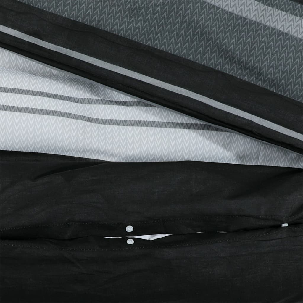 vidaXL Duvet Cover Set Black and White 140x200 cm Cotton