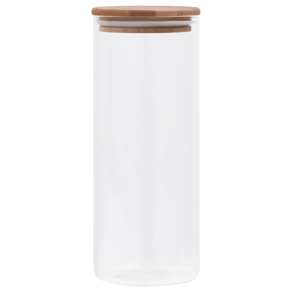 vidaXL Storage Glass Jars with Bamboo Lid 6 pcs 1000 ml