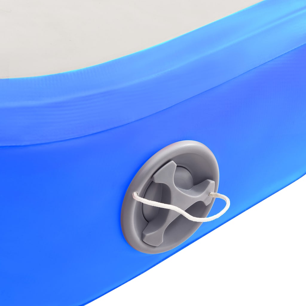 vidaXL Inflatable Gymnastics Mat with Pump 500x100x15 cm PVC Blue