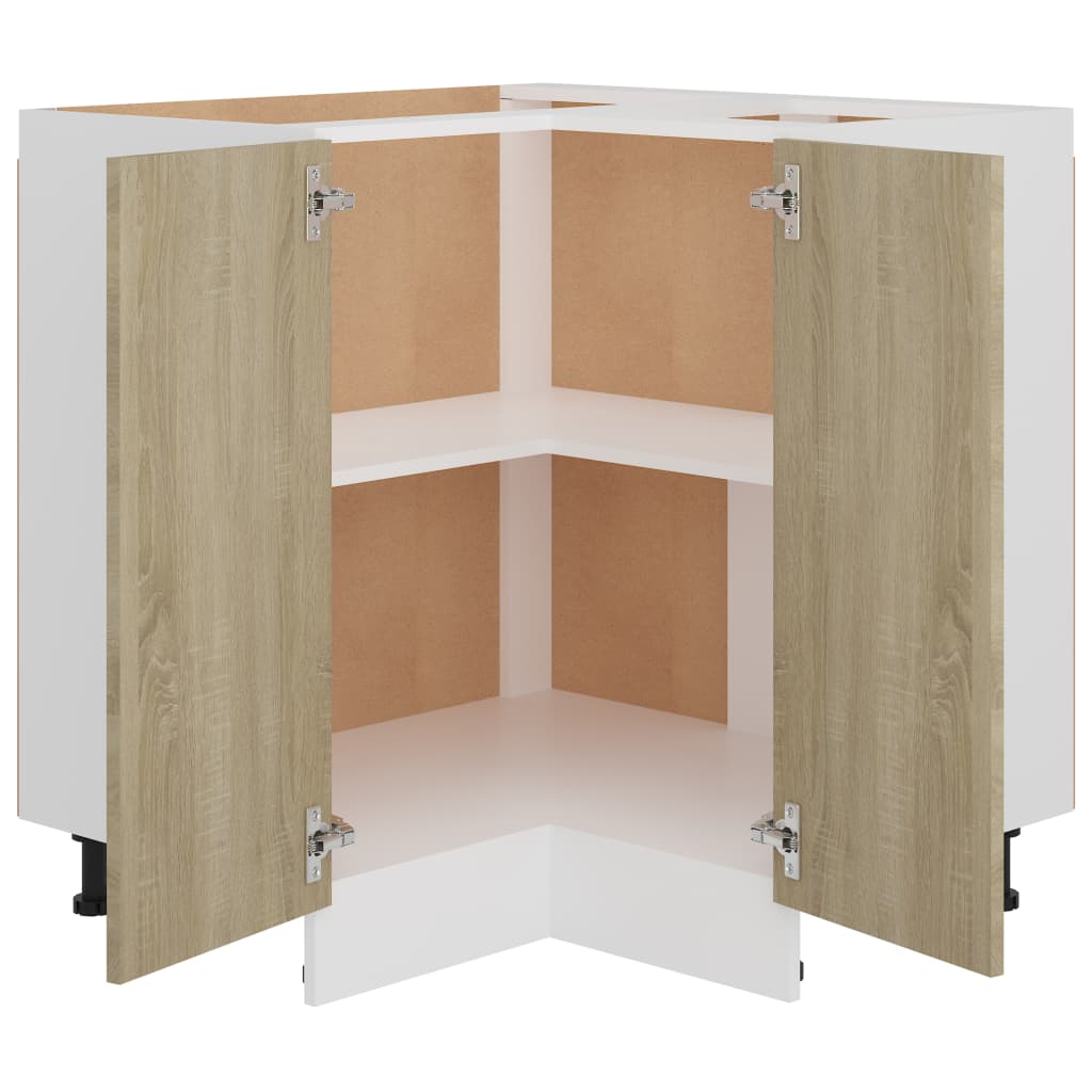 vidaXL Corner Bottom Cabinet Sonoma Oak 75.5x75.5x81.5 cm Engineered Wood