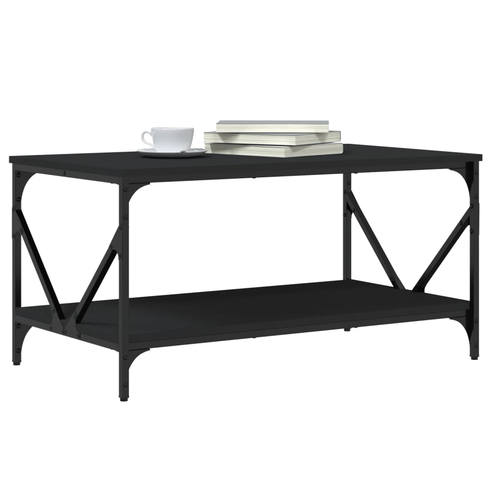 vidaXL Coffee Table Black 90x50x45 cm Engineered Wood
