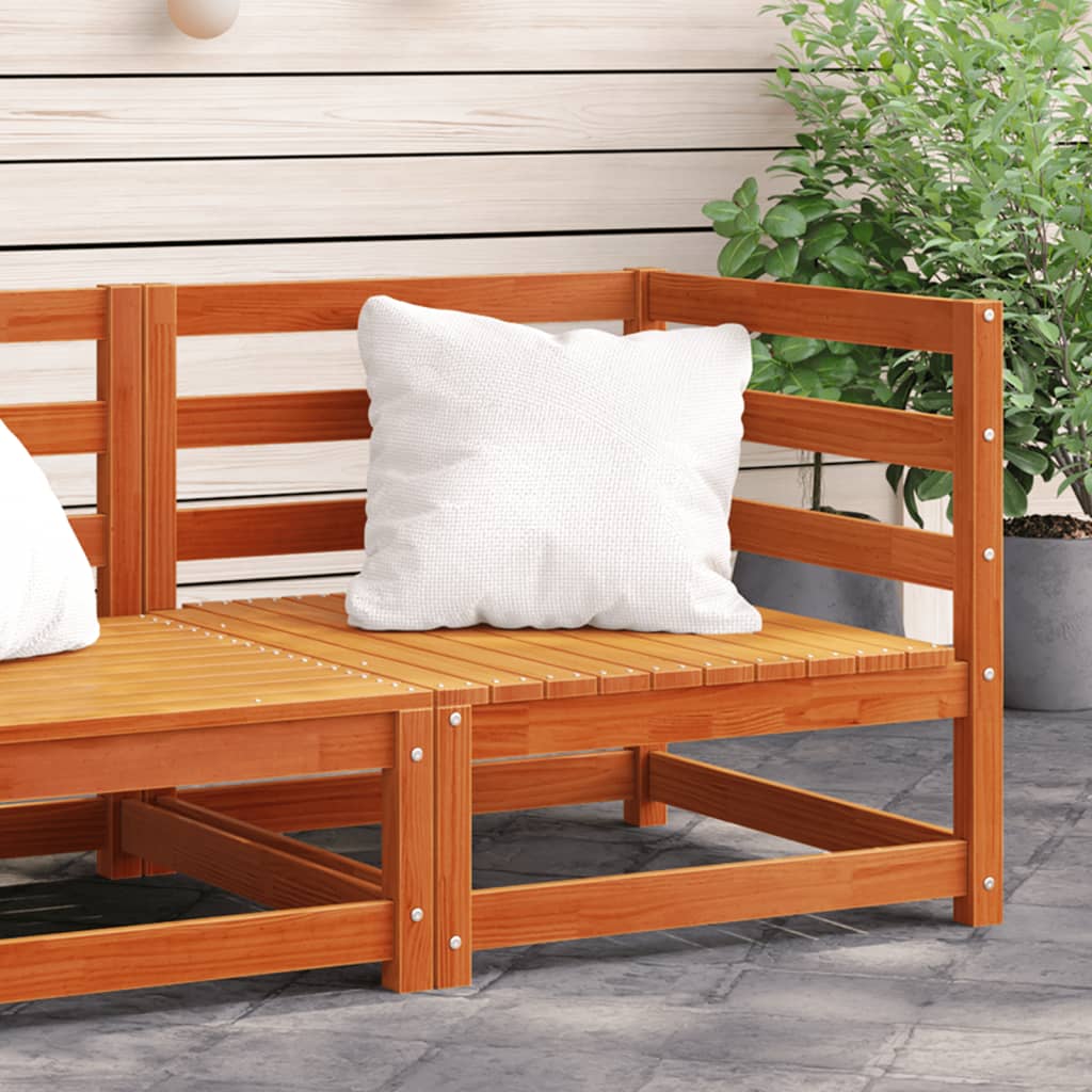 vidaXL Garden Sofa Corner Wax Brown 70x70x67 cm Solid Wood Pine