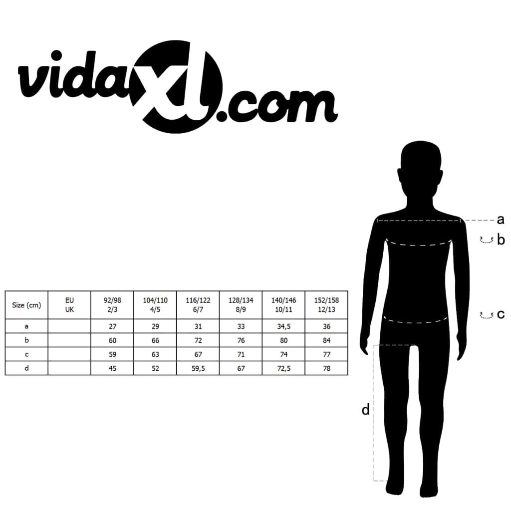 vidaXL Children's 3 Piece Dinner Suit Size 116/122 Black