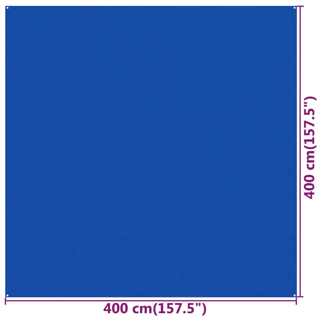 vidaXL Tent Carpet 400x400 cm Blue HDPE