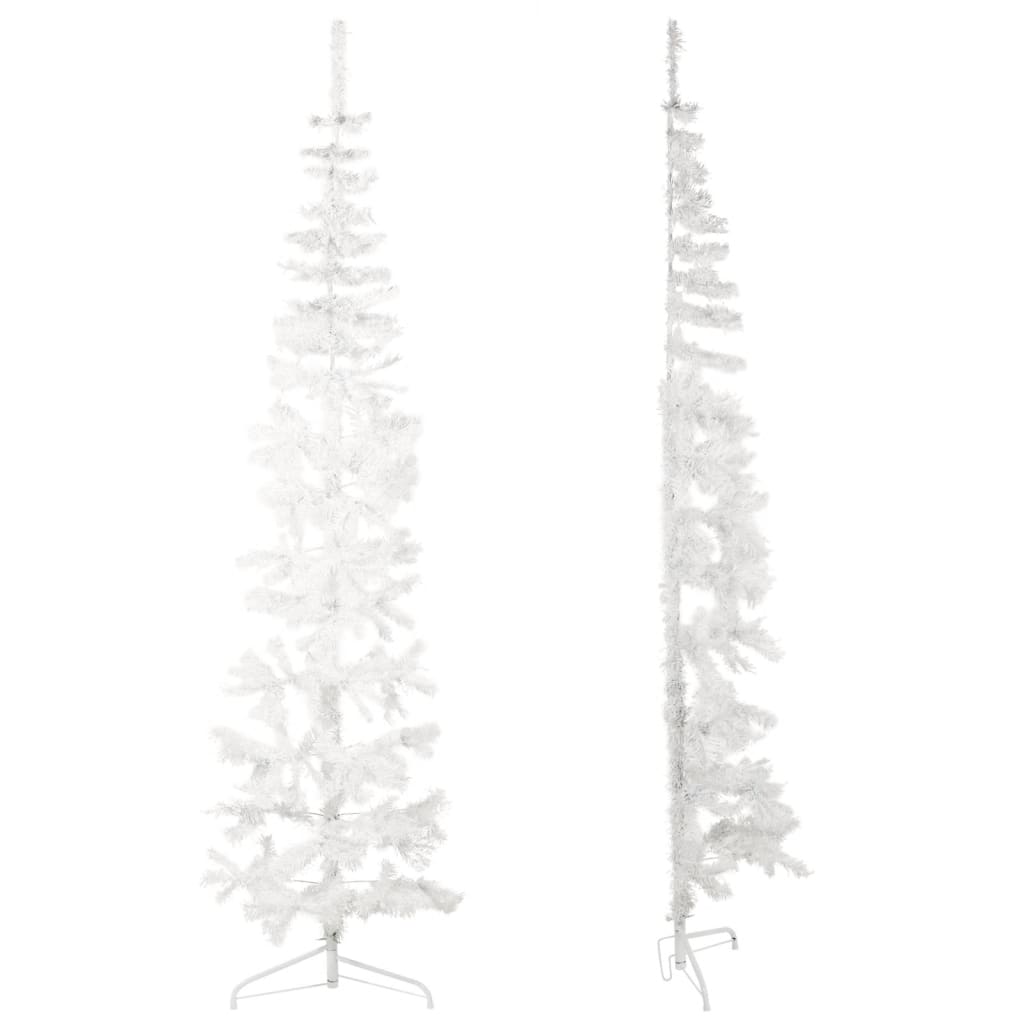 vidaXL Slim Artificial Half Christmas Tree with Stand White 210 cm