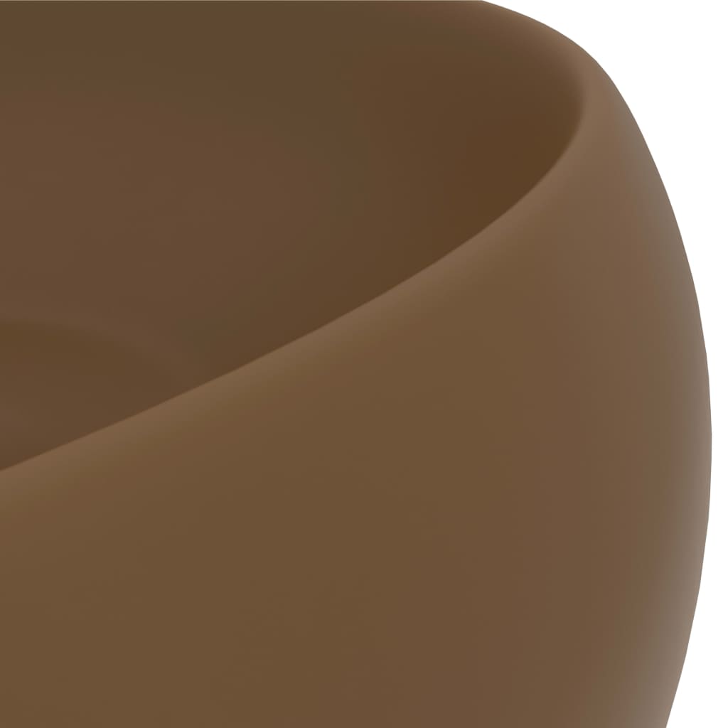 vidaXL Luxury Wash Basin Round Matt Cream 40x15 cm Ceramic