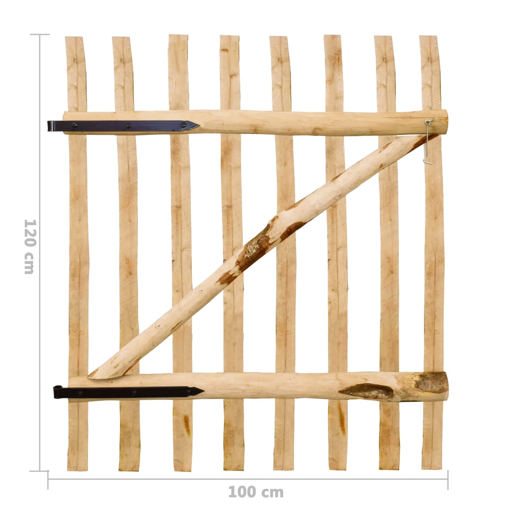 vidaXL Single Fence Gate Hazel Wood 100x120 cm