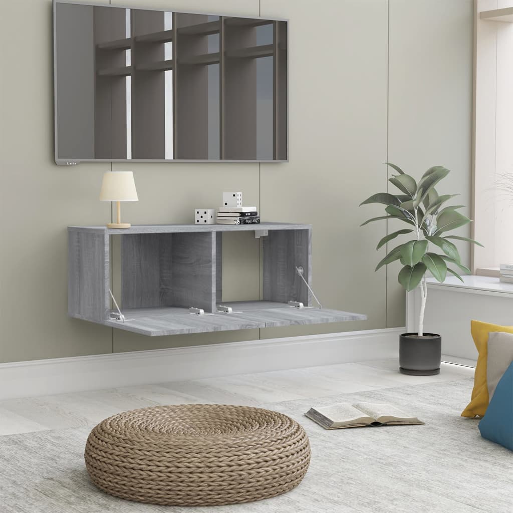 vidaXL TV Cabinet Grey Sonoma 80x30x30 cm Engineered Wood