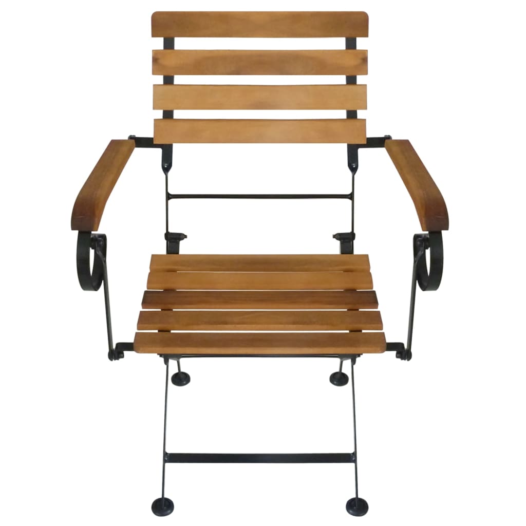 vidaXL Folding Garden Chairs 4 pcs Steel and Solid Wood Acacia