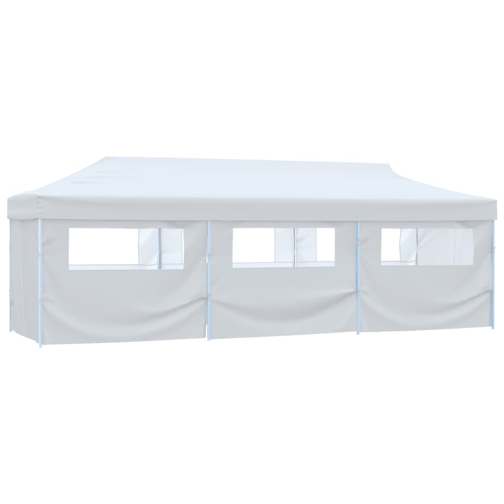 vidaXL Folding Pop-up Party Tent with 8 Sidewalls 3x9 m White