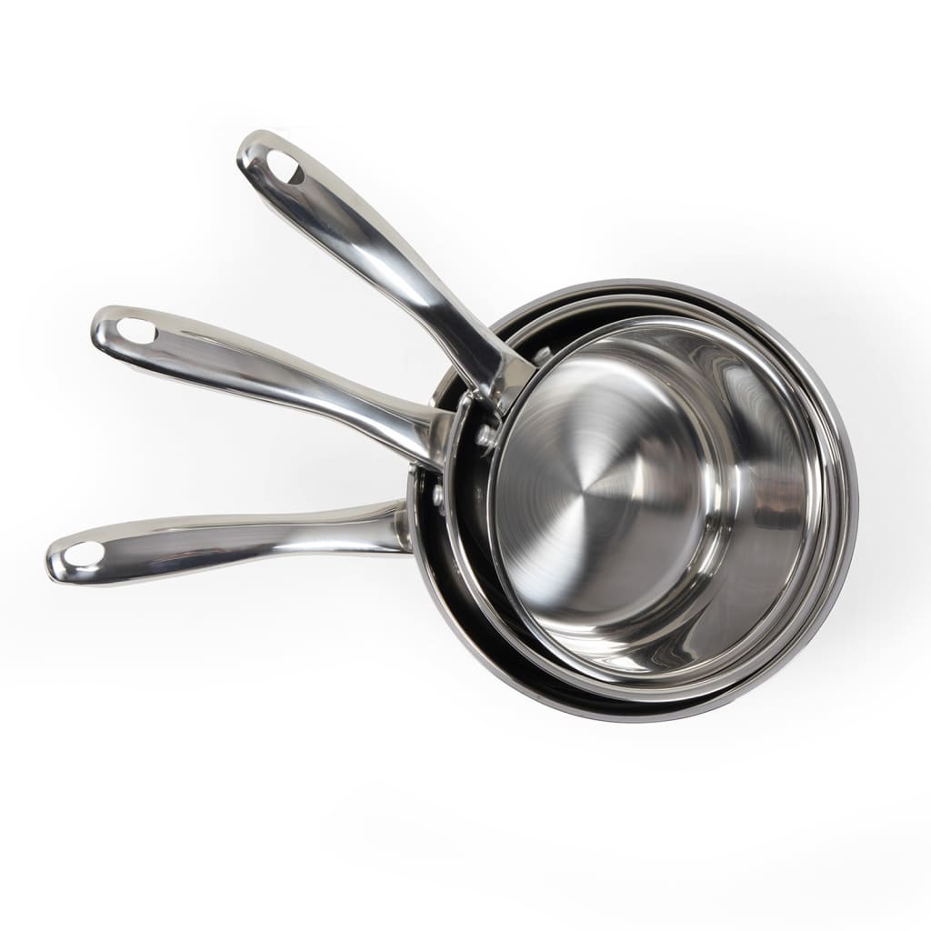 Livoo 3-Piece Saucepan Set Stainless Steel Silver