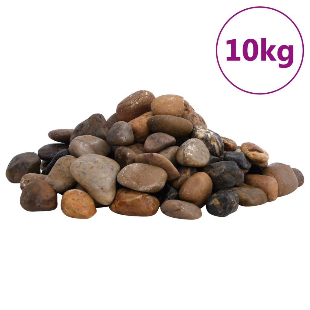 vidaXL Polished Pebbles 10 kg Mixed Colour 2-5 cm