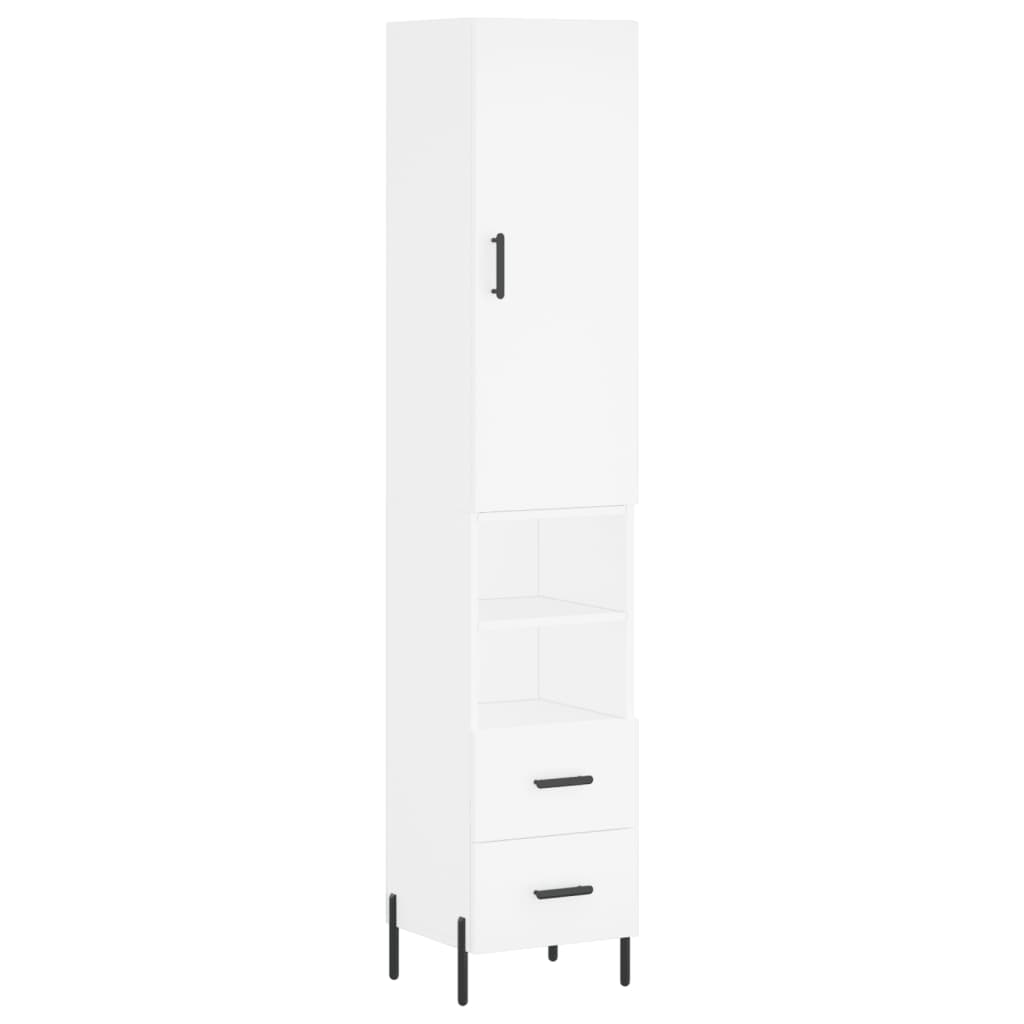 vidaXL Highboard White 34.5x34x180 cm Engineered Wood