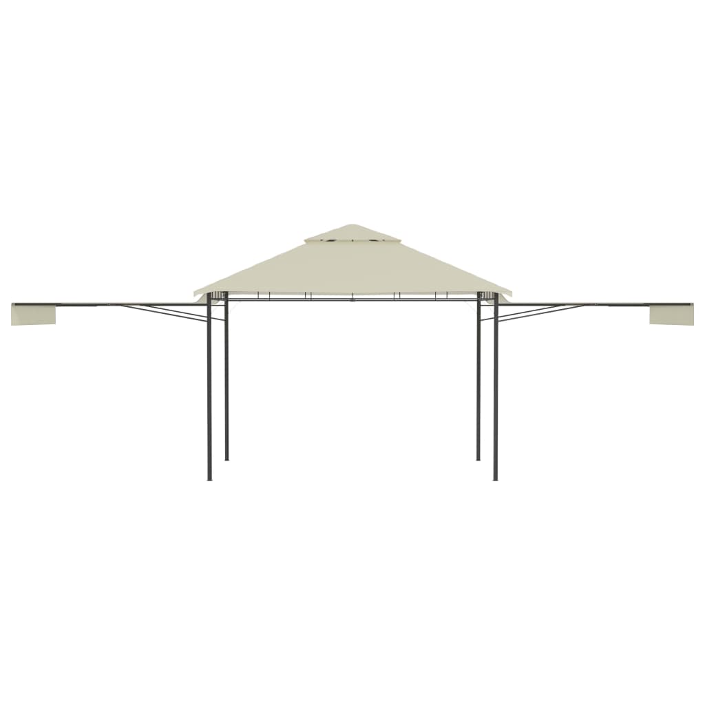 vidaXL Gazebo with Double Extended Roofs 3x3x2.75 m Cream 180 g/m²