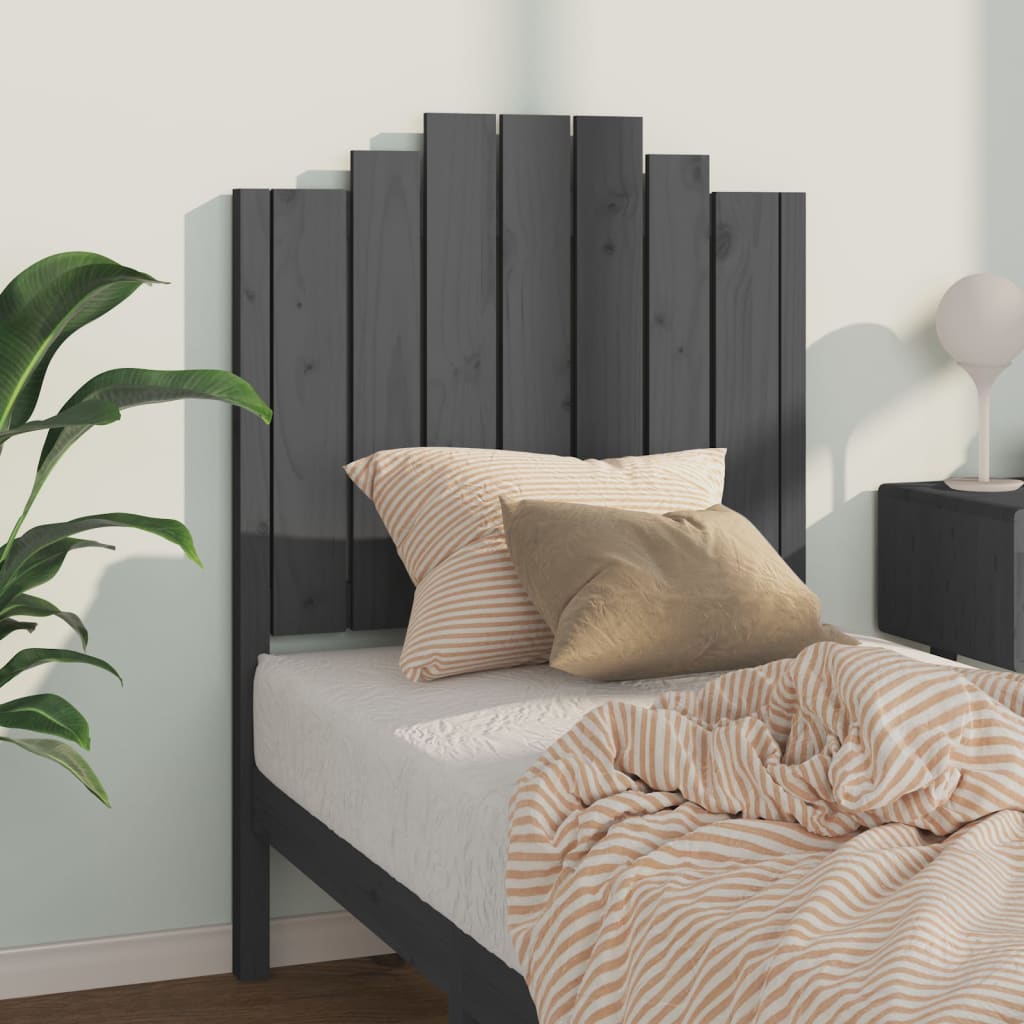 vidaXL Bed Headboard Grey 81x4x110 cm Solid Wood Pine